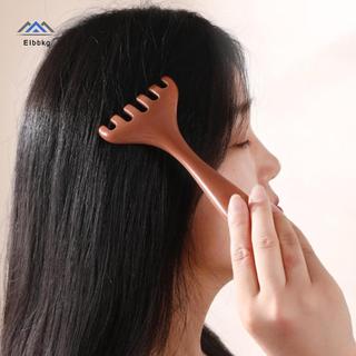 ELBBKG 1 Gỗ Đàn Hương Giả Sáu Răng Tay Cầm Dài Massage Toàn Thân Đa Năng Kinh Tuyến Massage Ne Da Đầu Cạo Mới