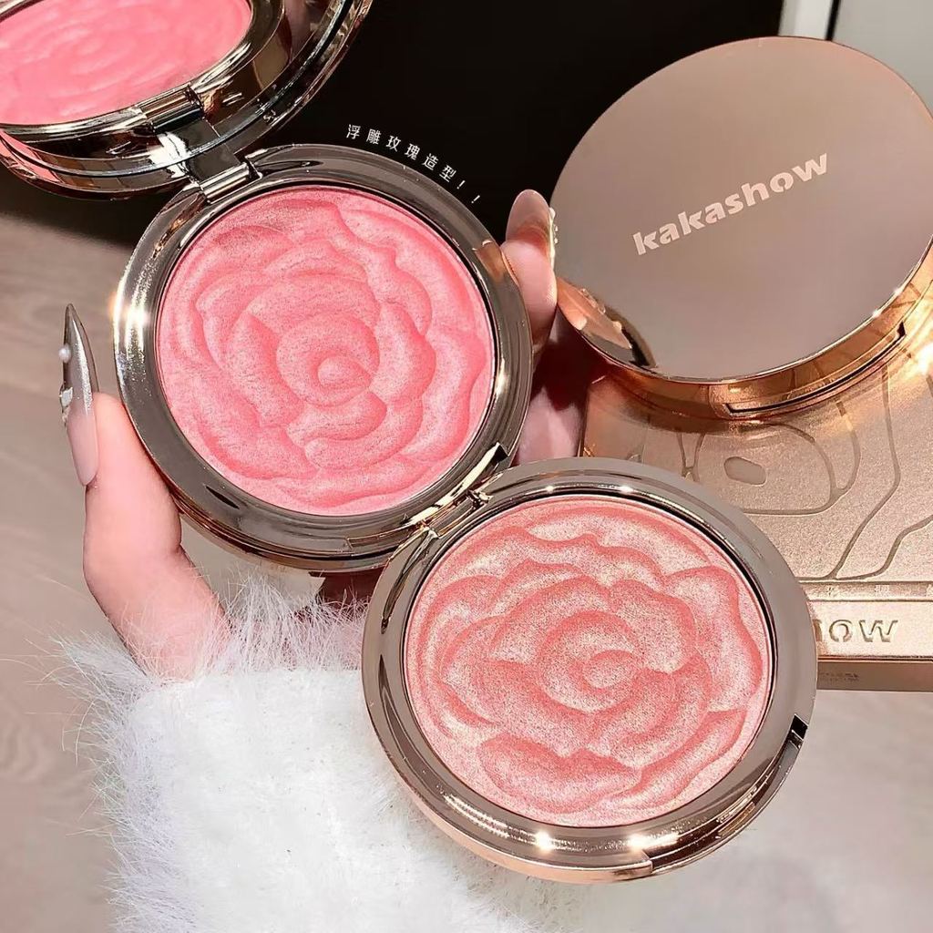 Yolo ❤Bán Chạy Cánh Hoa Highlighter Blush Chống Thấm Nước Chống Mồ Hôi Cam Làm Sáng Tự Nhiên 01#02#