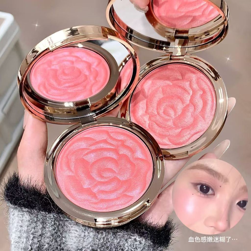 Yolo ❤Bán Chạy Cánh Hoa Highlighter Blush Chống Thấm Nước Chống Mồ Hôi Cam Làm Sáng Tự Nhiên 01#02#