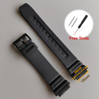 Dây đồng hồ nhựa silicon thể thao 18mm cho Casio AE1200/AE1300/W800H/F105/108/F84/A158/168/SGW400; phù hợp nhiều mẫu nam nữ