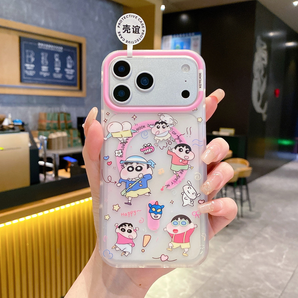 Ốp điện thoại hình mèo hoạt hình từ tính cho IPhone17ProMax 17Air 16 15 14 13 12 Vỏ bảo vệ chống sốc