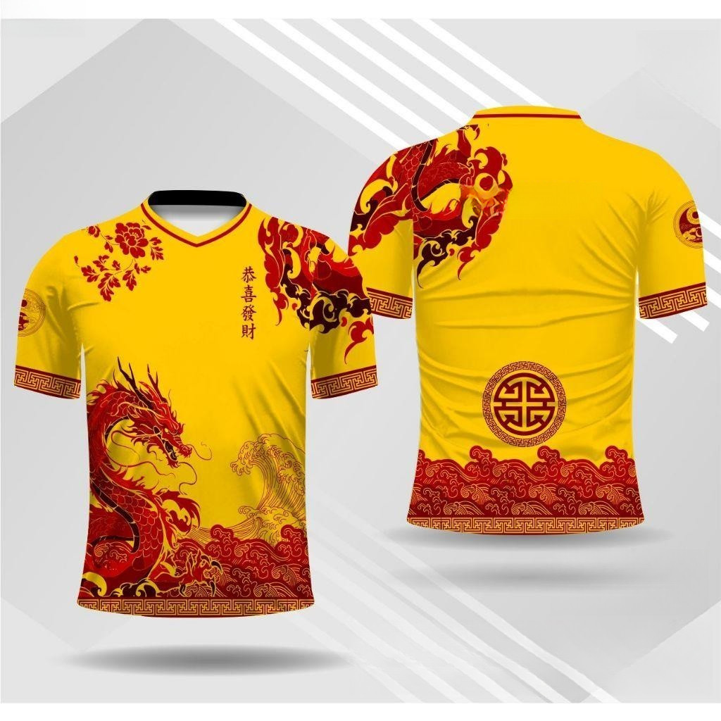 Áo thun nam thiết kế 3D hình rồng Trung Quốc - Phù hợp cả ngày thường lẫn lễ hội