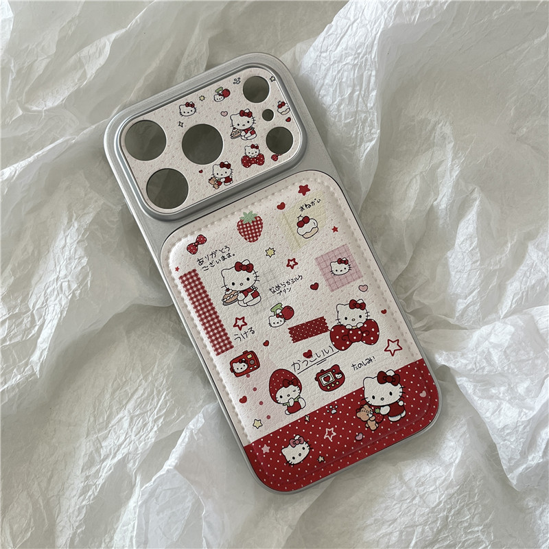 Ốp điện thoại hình mèo dâu tây cho iPhone 17 Pro max 16 Pro max