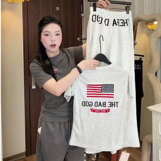 Set Áo Thun Zip Lá Cờ Mix Quần Ống Suông Double - Six Chất Cotton Mềm Mịn.