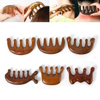 [hatheaven] 1 Lược Massage Kinh Tuyến Đầu Gỗ Đàn Hương Năm Răng Rộng Chống Tĩnh Điện Đẹp