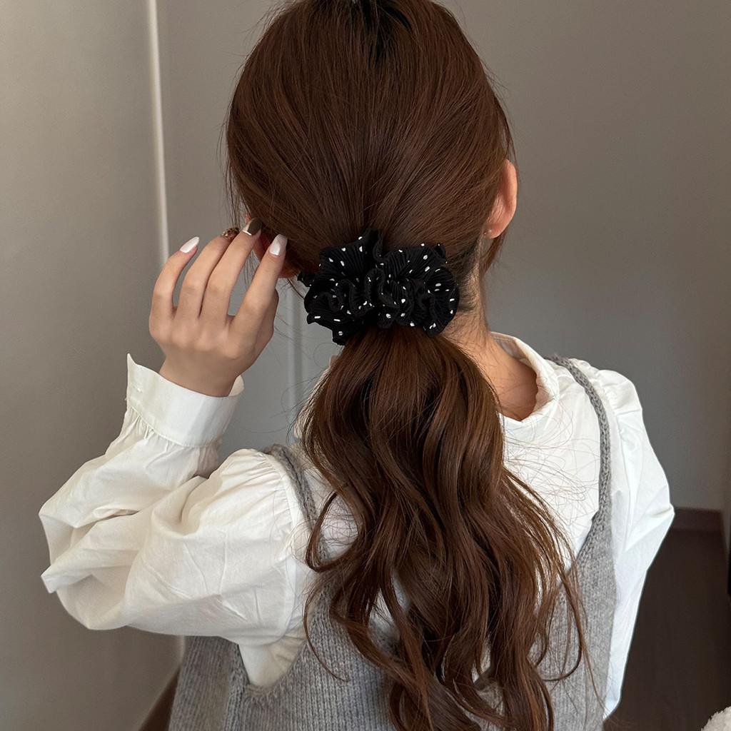 Hàn Quốc Chấm Bi Vải Buộc Tóc Scrunchie