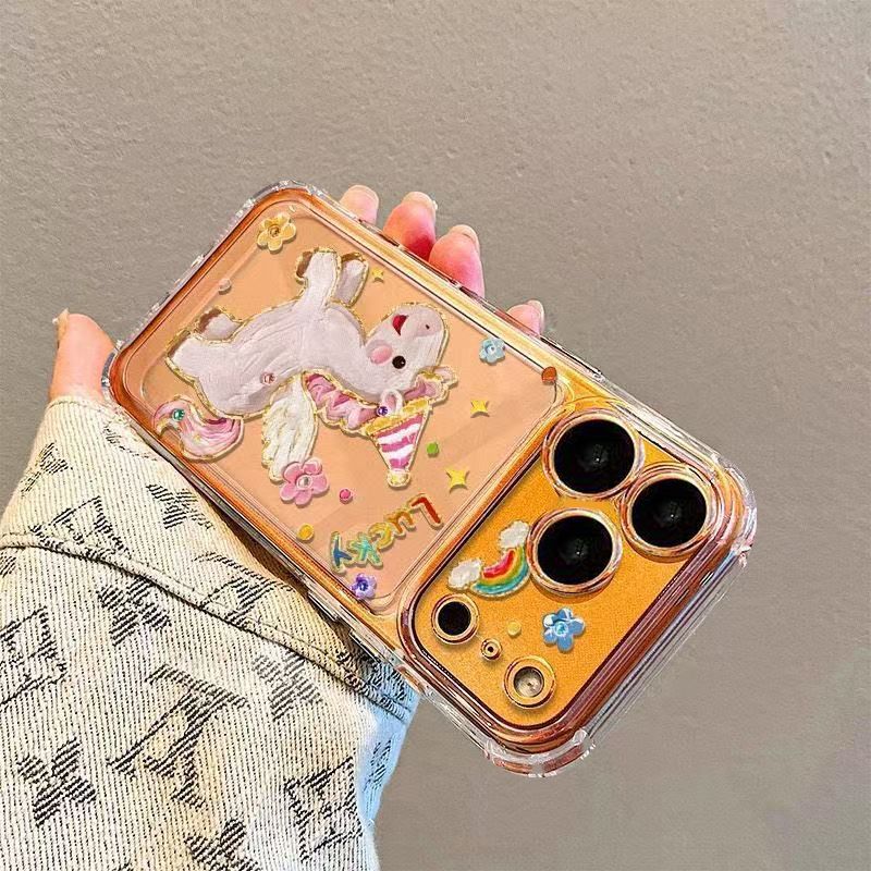 Màu hồng ngựa nhỏ cho 16 trường hợp iPhone 17Air Quad chống ngã 14 13 11Pro