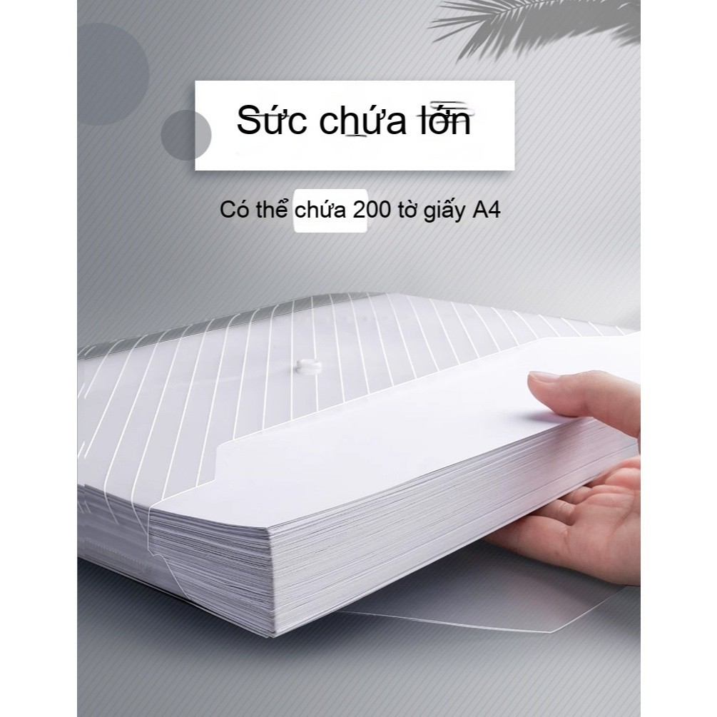 Túi đựng tài liệu A4 trong suốt có nút bấm, túi đựng tài liệu cho học sinh, bộ túi đựng tài liệu