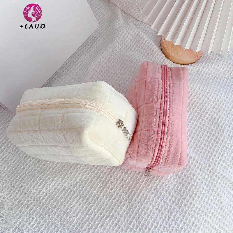 Springevenstar Túi trang điểm lông thú dễ thương nữ, dây kéo lớn, đựng mỹ phẩm, đồ vệ sinh, đồ giặt, bút sang trọng