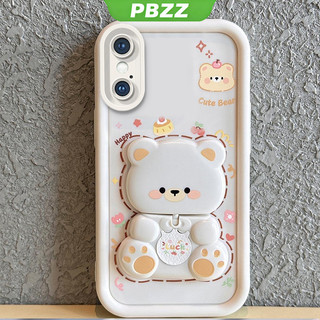 Ốp Lưng Cho iPhone x s iPhone xr iPhone xs max Vỏ Điện Thoại Mềm Silicon Chống Sốc Thiết Kế Mới Thẩm Mỹ Xoay Gương Gấu Dễ Thương Có Giá Đỡ JTXXZJ01