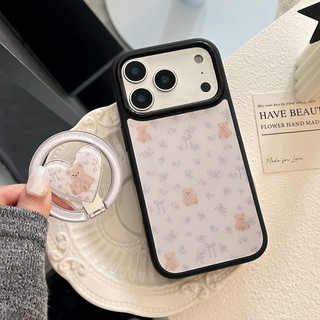 [Sheren] Ốp Điện Thoại Hoa Nhỏ Gấu Tím Giá Trị Cao Thích Hợp Cho i17 16 15 14 13 12 11 pro max Vỏ Bảo Vệ Chống Sốc