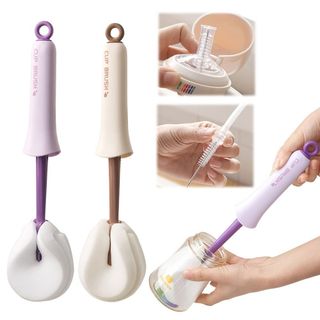 Bàn chải làm sạch cốc nước SHUPUN, Bàn chải cốc gia dụng 2 trong 1 được xử lý dài, Dụng cụ làm sạch bàn chải di động Miếng bọt biển làm sạch cốc