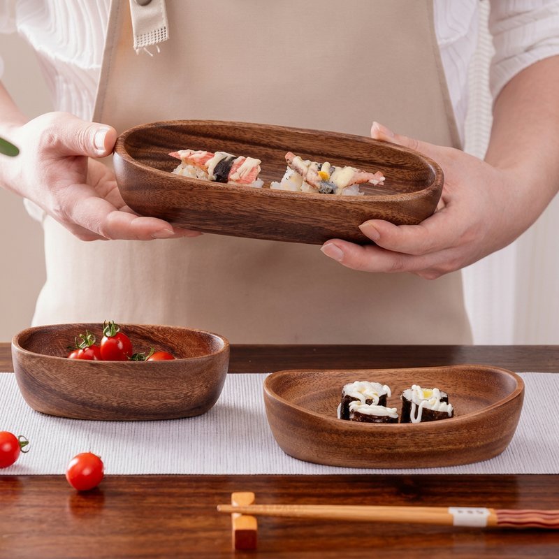Hộp lưu trữ hình thuyền gỗ quả óc chó an toàn thực phẩm đa năng lưu trữ trang sức đồ nhỏ đẹp mắt