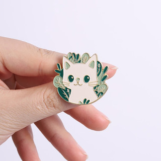 Huy hiệu men Thổ Nhĩ Kỳ chủ đề mèo con dễ thương, phụ kiện cho ba lô & quần áo, quà tặng cho người yêu mèo và thực vật