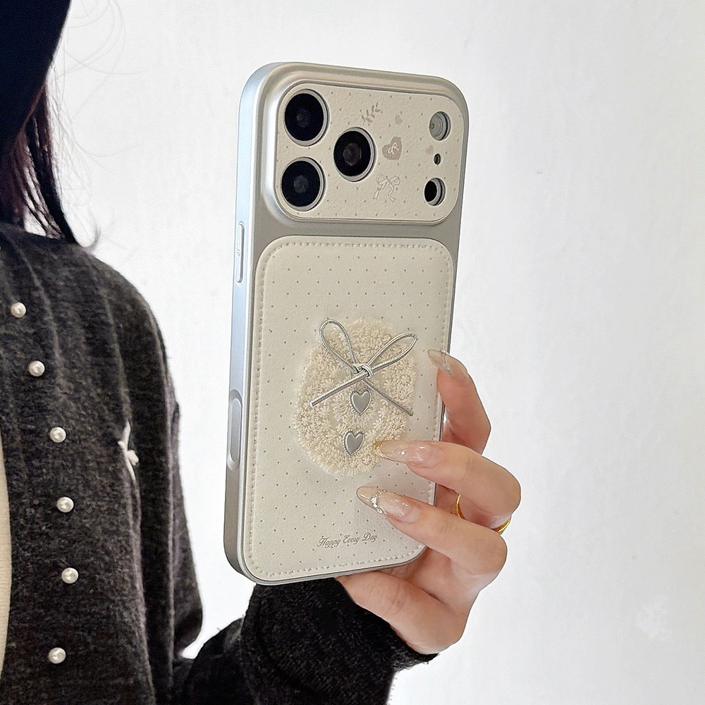 Ốp điện thoại bằng da đệm khí ren 3D cho iPhone 17 Pro Max 16 15 14 13 Vỏ bảo vệ chống sốc