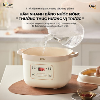 HỎA TỐC | Nồi nấu chậm 1.6L Bear SB-NNC16, 6 chức năng nấu, hẹn giờ tiện lợi, giữ trọn dinh dưỡng.