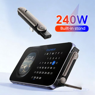 Elough 240W Sạc Nhanh Type-C Nam Sang USB-C Nữ Chuyển Đổi Cáp Sạc Điện Thoại Di Động Có Giá Đỡ Có Thể Gập Lại