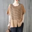 Áo thun ngắn tay bằng vải lanh cotton lụa băng mới mùa hè dành cho nữ, áo thun sọc giản dị phong cách cổ điển dành cho nữ