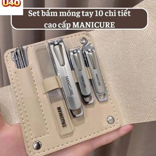 Bộ Bấm Móng Tay 10 Món Fullbox Chất Liệu Thép Không Rỉ