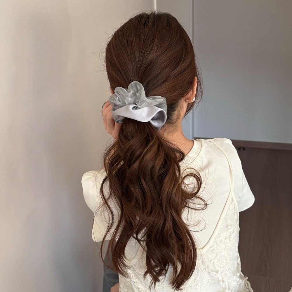 Dây buộc tóc nữ phong cách Hàn Quốc, chất liệu satin cao cấp, phù hợp làm phụ kiện tóc với dây cao su.