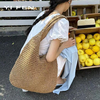 YIFEN Phong Cách Mới Mori Handmade Ống Hút Dệt Đi Biển Kỳ Nghỉ Đi Biển Túi Đeo Vai Dung Tích Lớn Thường Ngày Di Động Túi Dệt