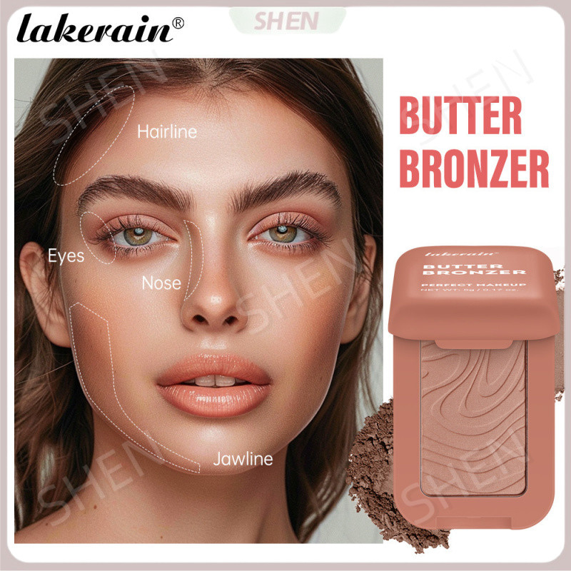 Lakerain Bơ Đồng Đường Viền Bột Gấp Độ Xương Cảm Thấy Sửa Đổi Đường Viền Tự Nhiên Che Khuyết Điểm Hairline Powder