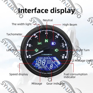 Đồng hồ đo tốc độ xe máy đa năng Đồng hồ đo tốc độ kỹ thuật số với chỉ báo bánh răng 12000kmh / dặm giờ Đồng hồ đo tốc độ cho Honda Yamaha