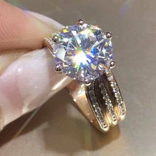 Nhẫn Zircon dát đầy đủ thiết kế thanh lịch - Quà tặng đính hôn hoàn hảo