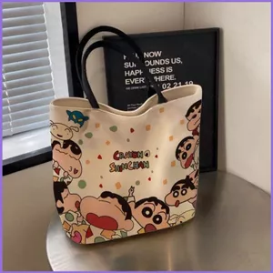 SQ11 Hoạt Hình Dễ Thương Crayon Shin chan Túi Xách Vải Dành Cho Nữ Sinh Viên Cầm Tay Dung Tích Lớn Túi Đeo Vai