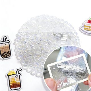Hạt Perler màu thủy tinh ASDFGER, Hạt Perler thủ công 2,6mm Handmade DIY, Đồ chơi hạt Perler ép nhiệt trong suốt cao