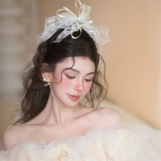 Bộ kẹp tóc nơ ren siêu cổ tích phong cách rừng cô dâu