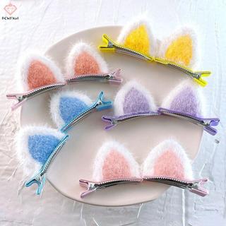 [PCW-T] 2 Bộ Kẹp Tóc Tai Mèo Sang Trọng Thiết Kế Lập Thể Hoạt Hình Dễ Thương Phong Cách Hàn Quốc Cho Bé Gái Phụ Kiện Tóc Thời Trang