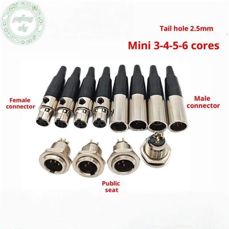 PUSKY 1 Cái Đầu Nối Thẳng Âm Thanh XLR Nhỏ Mini XLR 3 / 4 / 5 / 6 Pin Nữ / Nam Cắm Nam Soet Cho Cáp Micro VN