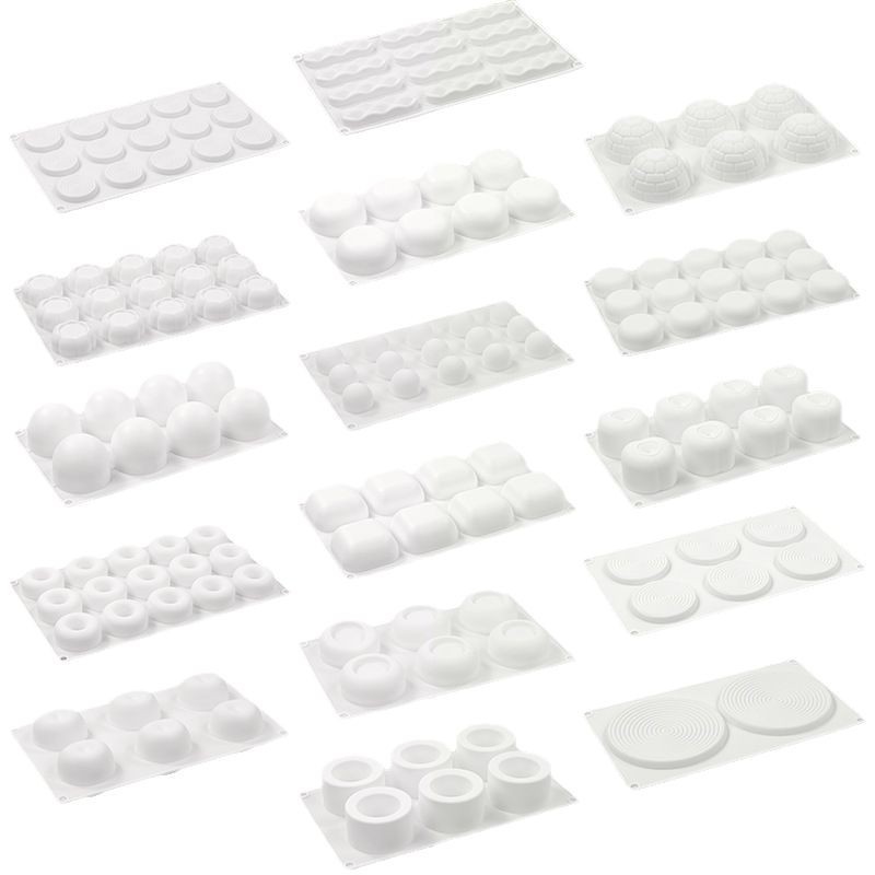 Apple Mosquito Repellent Tròn Flattened Mousse Khuôn Bánh Silicon Món Tráng Miệng Pháp Thạch Khuôn Nướng Bánh Sô Cô La
