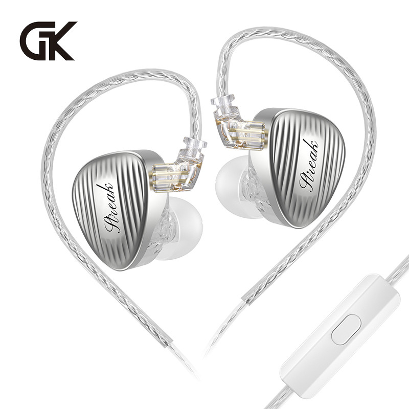 Màn hình trong tai GK-Streak Hi-Fi KUN Dynamic + Micro Planar Tai nghe điều khiển kép với cáp 2 chân GK-KUNTEN được nâng cấp