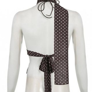 Áo Vest yếm chấm bi NICOOLOO, có ruy băng cổ chữ V sâu, dây đeo Spaghetti mỏng vừa vặn gợi cảm Cami Áo mùa hè nữ