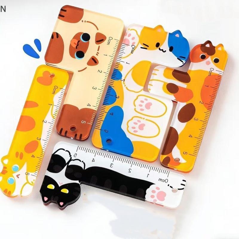 NS Hoạt Hình Dễ Thương Động Vật Thước 5cm Mini Nhà Thơ Mèo Chó Văn Phòng Phẩm Thước Mặt Dây Chuyền Cho Trẻ Em Trường Học Văn Phòng Sử Dụng NS