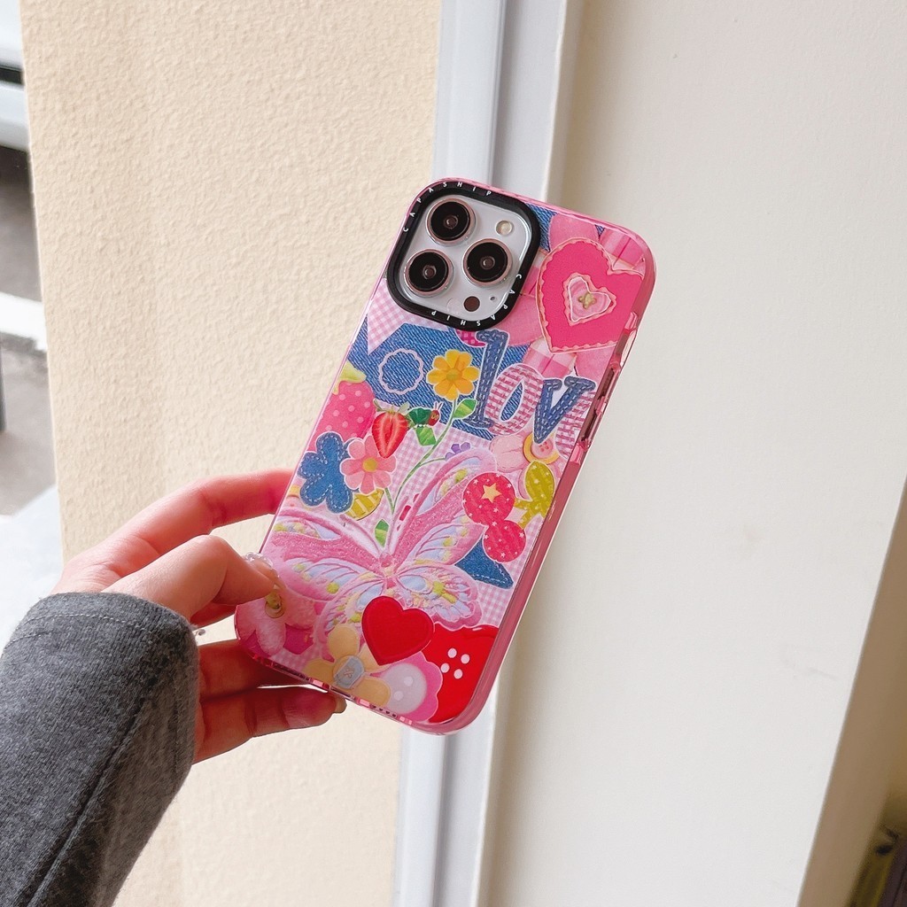 CAPASHIP Giả Thêu Miếng Dán Tình Yêu Hoa Vàng Mặt Nụ Cười Vỏ Mềm Tương Thích Cho iPhone 17 Pro Max Air Plus 16 / 15 / 14 / 13 / 12 / 11 / XR / X / XS / SE / 8 / 7 / 6