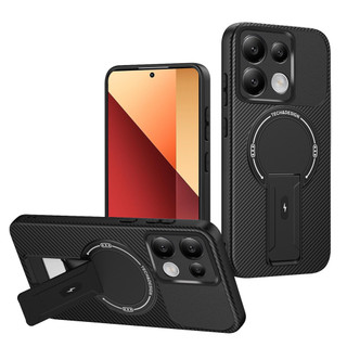 Dành Cho Redmi Note 13 Pro 4G / 5G Ốp điện thoại Carbon Tecture Cứng Cạnh Mềm Có Thể Gập Lại Đế Chống Sốc Chống Rơi Mỏng Bao