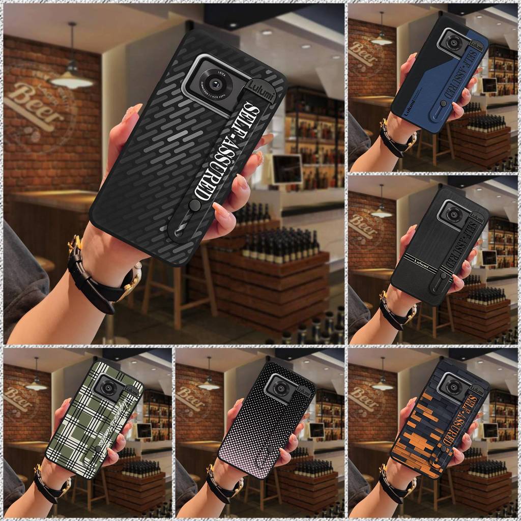 Ốp Điện Thoại Cá Tính Màu Trơn Cho Sharp Aquos R6 / SH-51B / P6 / R6G Bền Chống Bụi Bẩn Chống Sốc Thương Mại Dây Đeo Tay Chống Va Đập Silicon Giá Đỡ Điện Thoại Ốp Lưng Thiên Nhiên Đơn Giản
