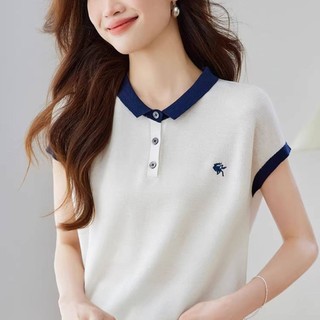 Áo sơ mi dệt kim mỏng tay ngắn phong cách mới, phù hợp cho mùa hè với thiết kế đơn giản dễ phối đồ.
