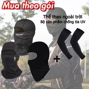 Mặt nạ balaclava chống tia cực tím cho xe máy với chất liệu lụa mát, kèm theo vòng tay làm mát
