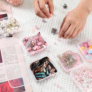 6 / 18 / 30 Chiếc Hộp Bảo Quản Trang Sức Trong Suốt Vuông - Nhựa Mini Vật Dụng Nhỏ Hạt Hộp Đựng Nhà Tổ Chức