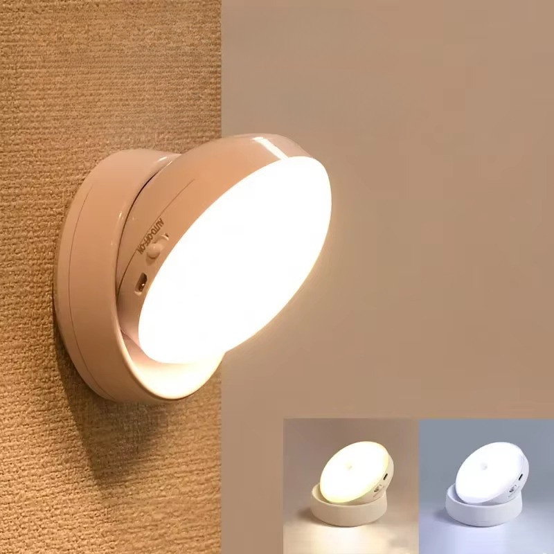 Đèn Led Cảm Biến Thông Minh Không Dây, Đế Nam Châm Gắn Tường Xoay 360°, Sạc USB, Lắp Đặt 1 Giây Không Khoan