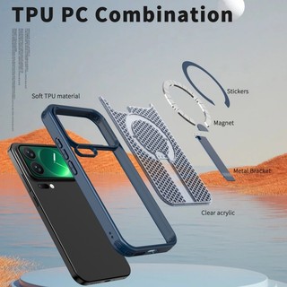 Vỏ tản nhiệt tế bào từ tính cho Xiaomi 17 Pro Max 15T 14T Pro Poco C75 F7 71 X7 Pro Ultra 14C 15C Turbo 4 Pro Ốp điện thoại đứng