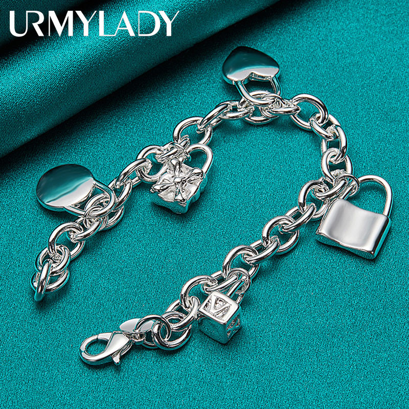 URMYLADY - Khóa Mặt Dây Chuyền & Vòng Tay Bạc 925, Trang Sức Thời Trang Cho Tiệc Cưới