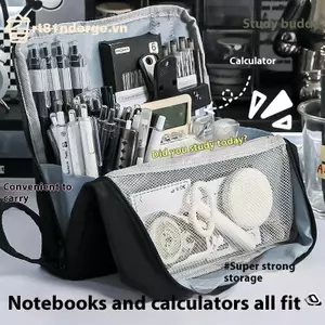 Ge Cao Cấp Nhìn Dung Tích Lớn Hộp Đựng Văn Phòng Phẩm Đơn Giản Học Sinh Văn Phòng Phẩm Túi Bảo Quản Văn Phòng Phẩm Vật Dụng Cho Gia Đình Trường Học n