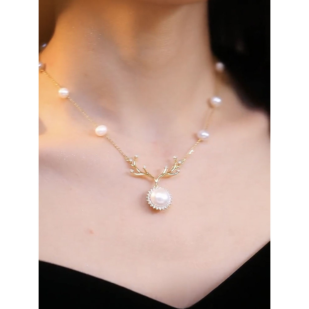 Vòng cổ hươu ngọc trai dễ thương dành cho nữ