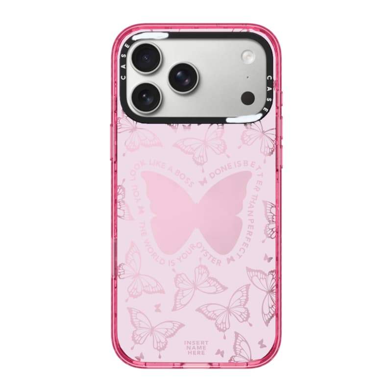CASECASE X Full Màn Hình Bướm Hồng Fizz Màu Trong Suốt Cứng Hút Từ Tính Tác Động Dành Cho Apple IPhone 12 13 14 15 16 17 Pro Max Air Plus Có Hộp
