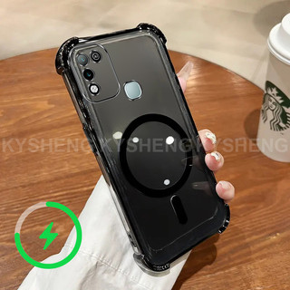 Thích hợp cho INFINIX HOT 9 10S 10 11 PLAY Vỏ điện thoại TPU sạc từ tính bốn góc chống rơi vỏ mềm trong suốt WBQ 000